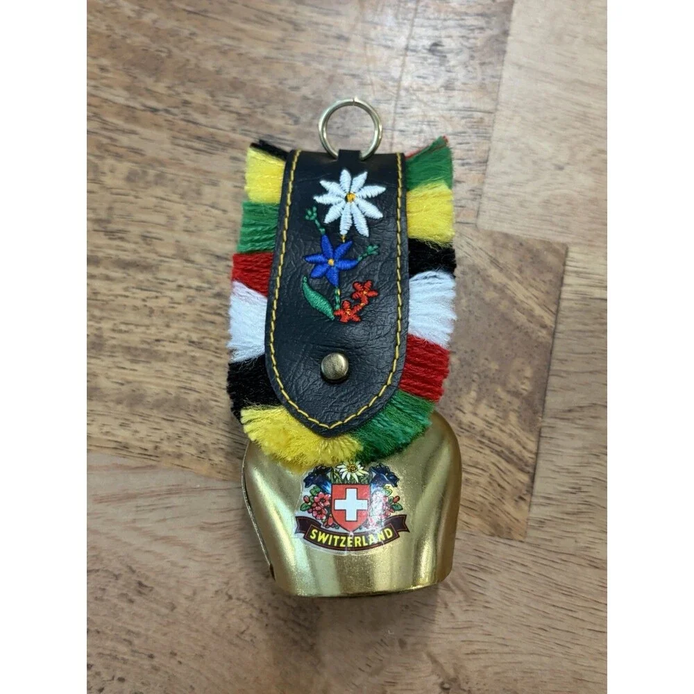 Vintage Switzerland BellTravel SouvenirKeychain Key RingChain 3.5
